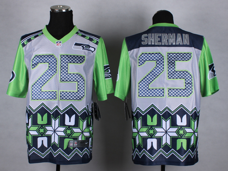Nike Seahawks 25 Sherman Noble Fashion Elite Jerseys