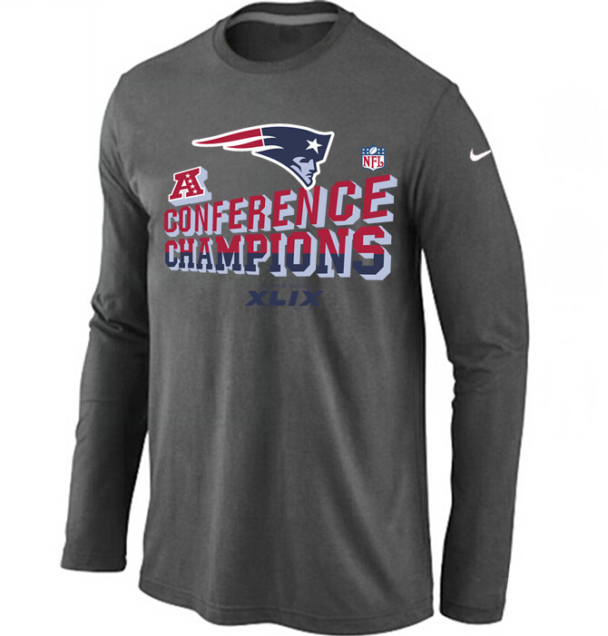 Nike Patriots 2015 Super Bowl XLIX Long Sleeve D.Grey T-Shirts