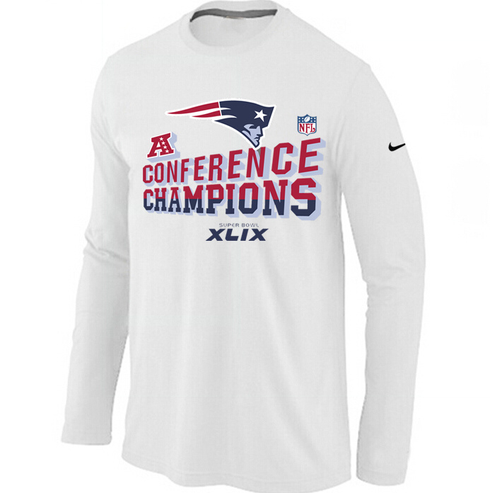 Nike Patriots 2015 Super Bowl XLIX Long Sleeve White T-Shirts02