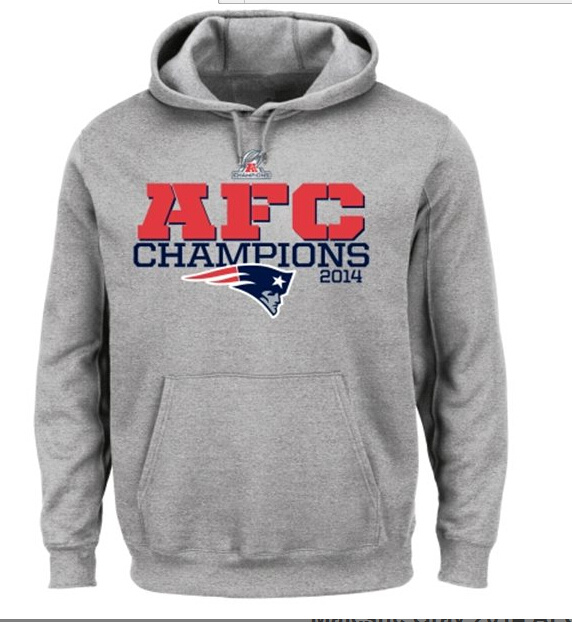 Nike Patriots 2014 AFC Conference Champions Hoodies Grey02