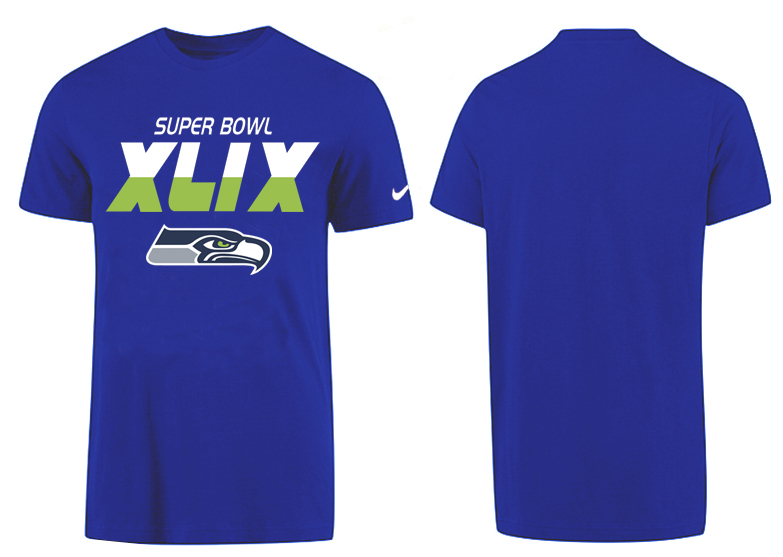 Nike Seattle Seahawks 2015 Super Bowl XLIX Blue T-Shirts