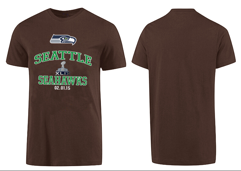 Nike Seattle Seahawks 2015 Super Bowl XLIX Brown T-Shirts02