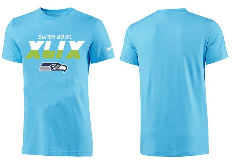 Nike Seattle Seahawks 2015 Super Bowl XLIX L.Blue T-Shirts
