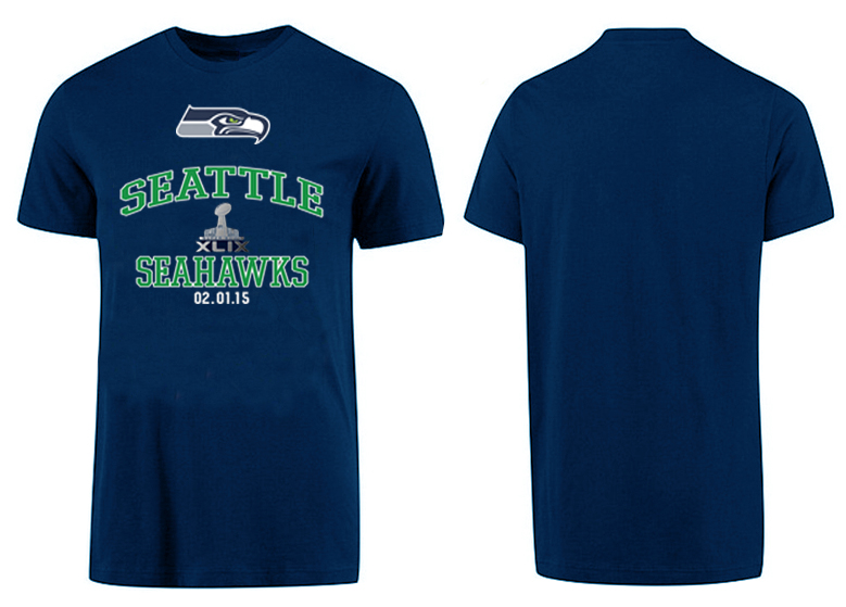 Nike Seattle Seahawks 2015 Super Bowl XLIX Navy Blue T-Shirts02