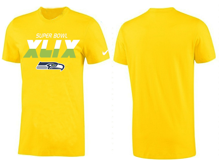 Nike Seattle Seahawks 2015 Super Bowl XLIX Yellow T-Shirts