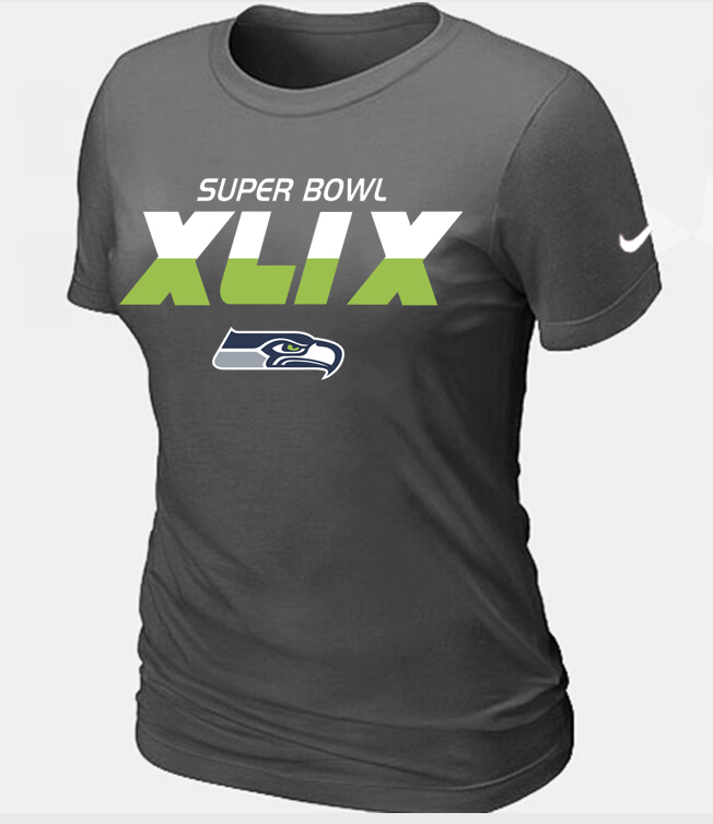 Nike Seattle Seahawks 2015 Super Bowl XLIX D.Grey Women T-Shirts