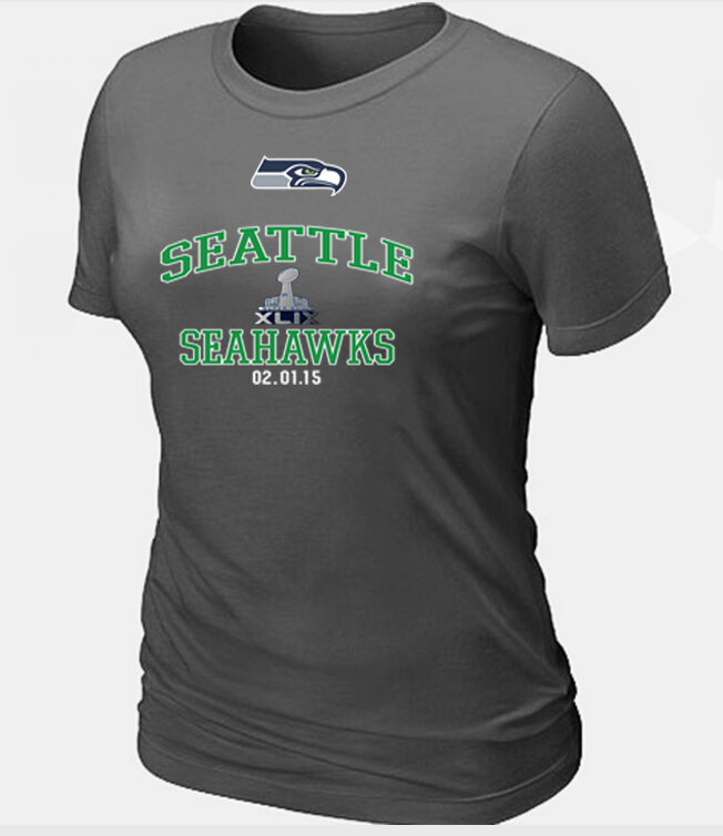 Nike Seattle Seahawks 2015 Super Bowl XLIX D.Grey Women T-Shirts02