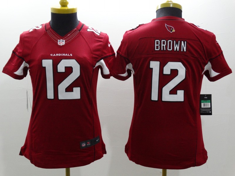 Nike Cardinals 12 Brown Red Women Limited Jerseys