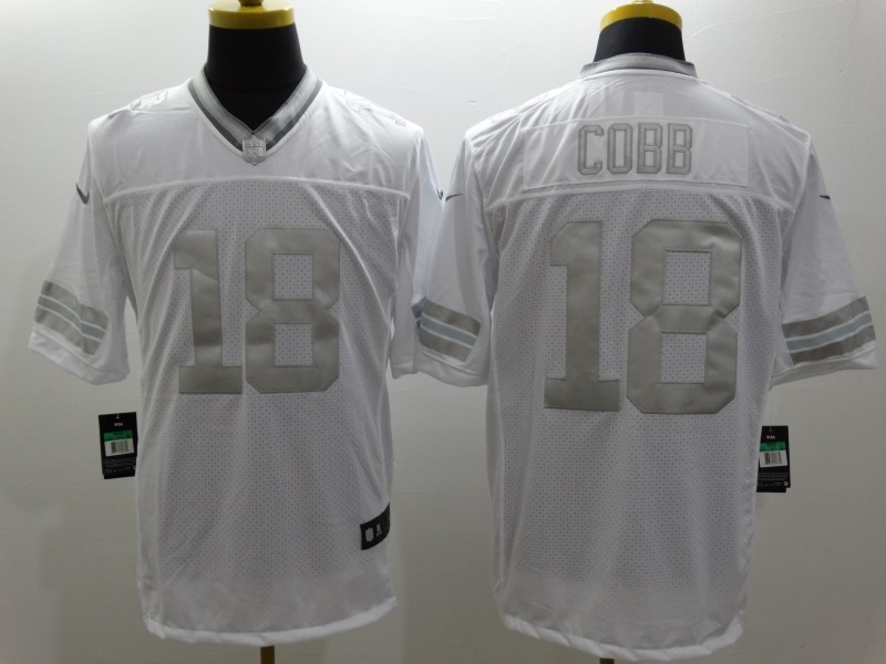 Nike Packers 18 Cobb White Platinum Limited Jerseys