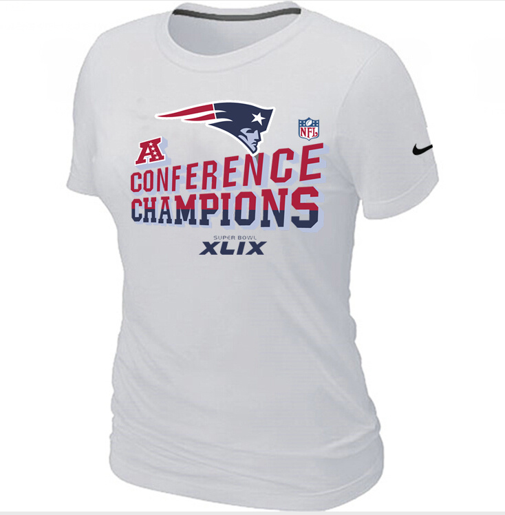 Nike New England Patriots White Women T-Shirts02