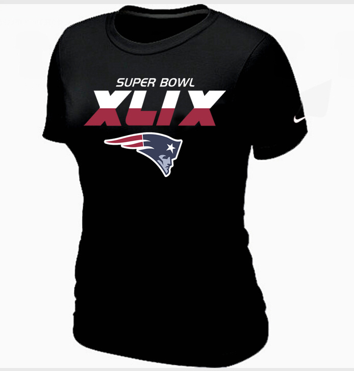 Nike Patriots 2015 Super Bowl XLIX Black Women T-Shirts02