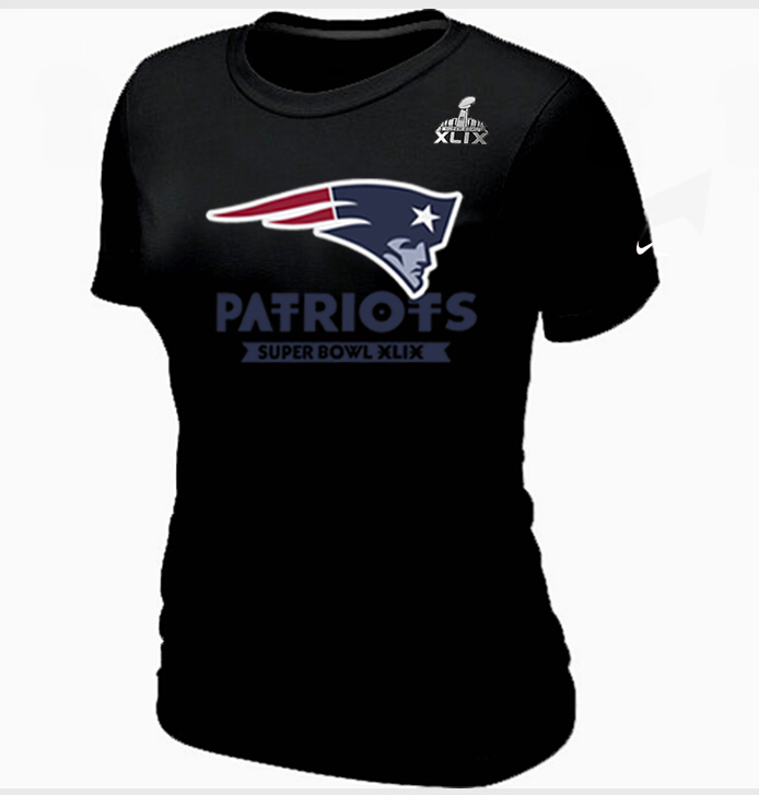 Nike Patriots 2015 Super Bowl XLIX Black Women T-Shirts03
