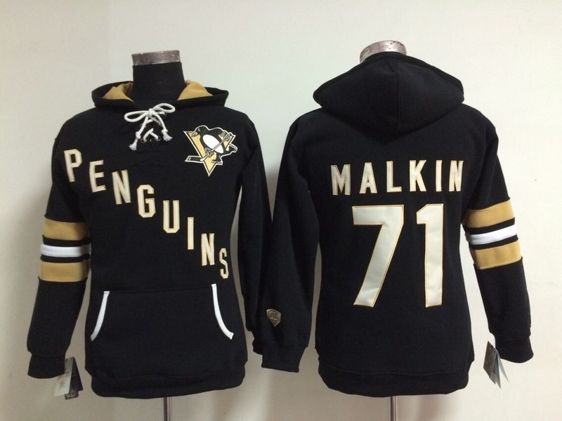 Penguins 71 Malki Black Women Hooded Jersey