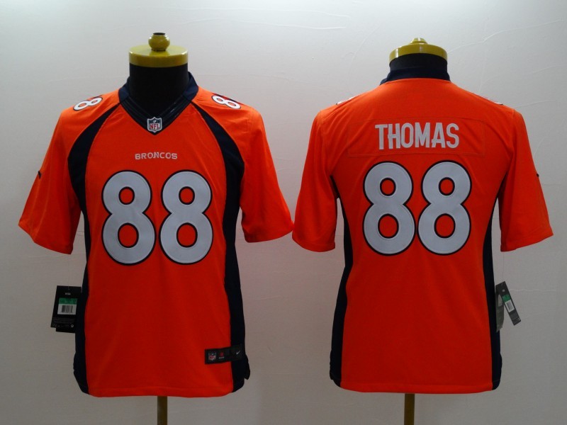 Nike Broncos 88 Thomas Orange Kids Limited Jerseys