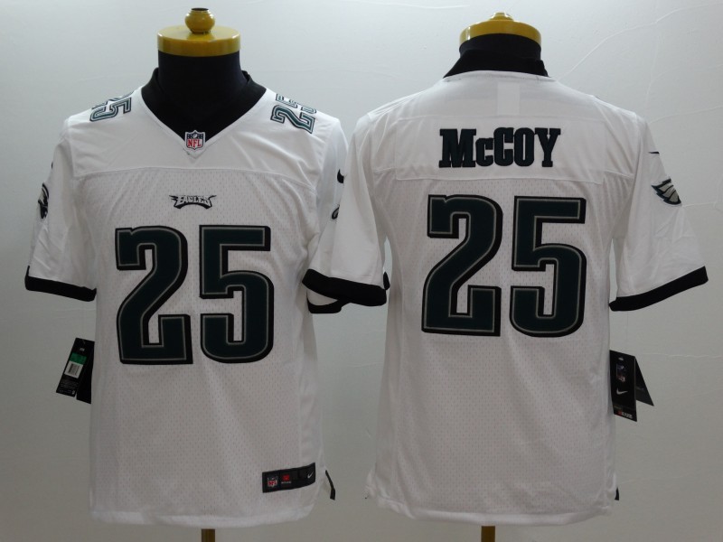 Nike Eagles 25 McCoy White Kids Limited Jerseys