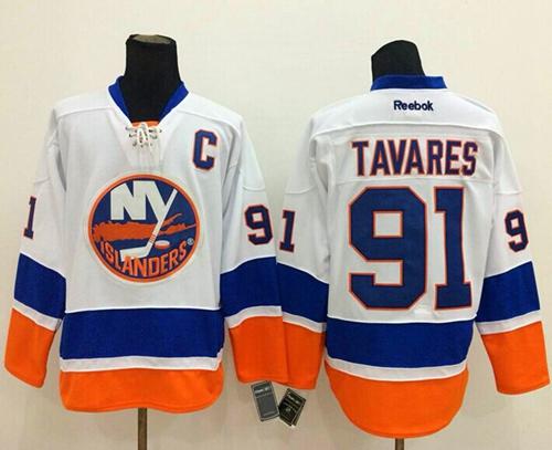Islanders 91 Tavares White Reebok Jerseys