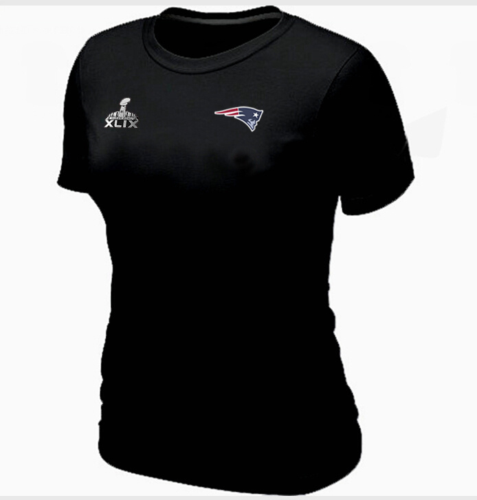 Nike New England Patriots 2015 Super Bowl XLIX Black Women T-Shirts
