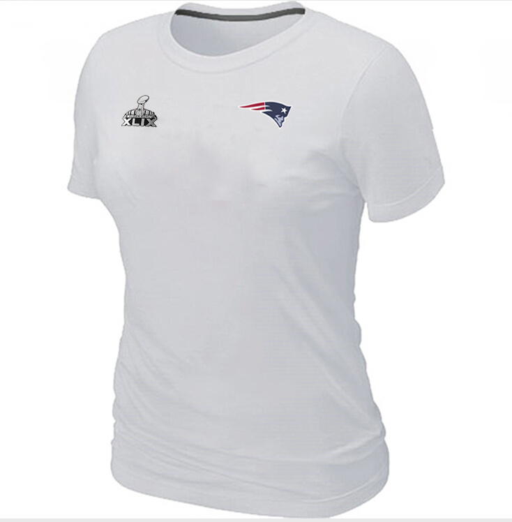 Nike New England Patriots 2015 Super Bowl XLIX White Women T-Shirts