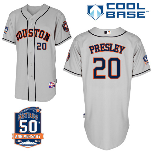 Astros 20 Persley Grey 50th Anniversary Patch Cool Base Jerseys