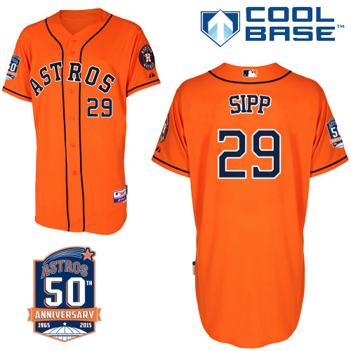 Astros 29 Sipp Orange 50th Anniversary Patch Cool Base Jerseys