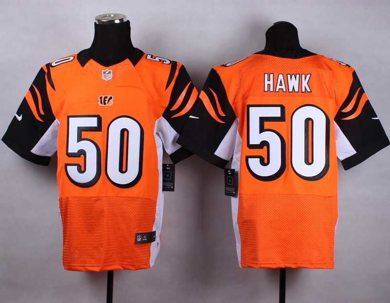 Nike Bengals 50 Hawk Orange Elite Jersey