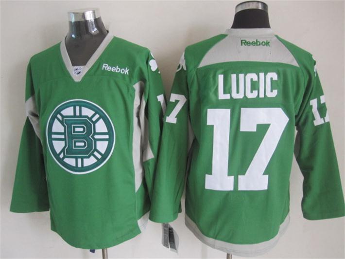Bruins 17 Lucic Green Practice Jerseys
