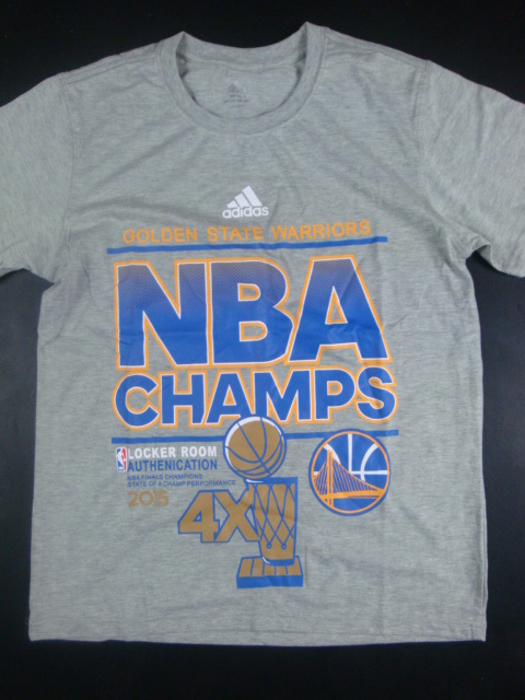 Warriors 2015 NBA Champions Grey Short Sleeve Men's T-Shirt