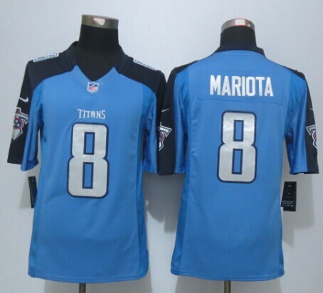 Nike Titans 8 Mariota Blue Limited Jersey