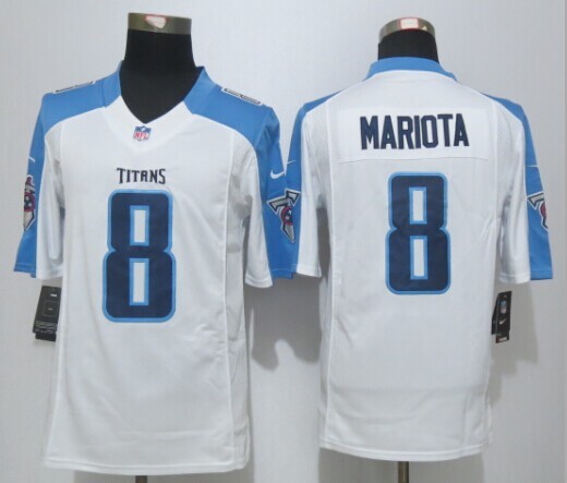 Nike Titans 8 Mariota White Limited Jersey