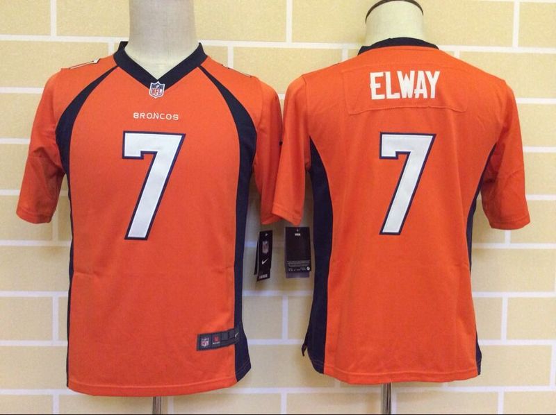 Nike Broncos 7 Elway Orange Youth Game Jersey
