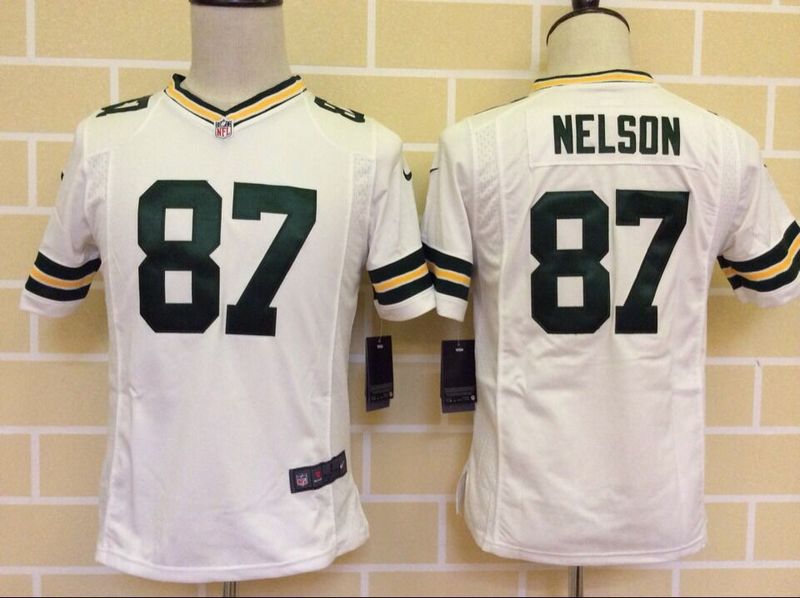 Nike Packers 87 Nelson White Youth Game Jersey