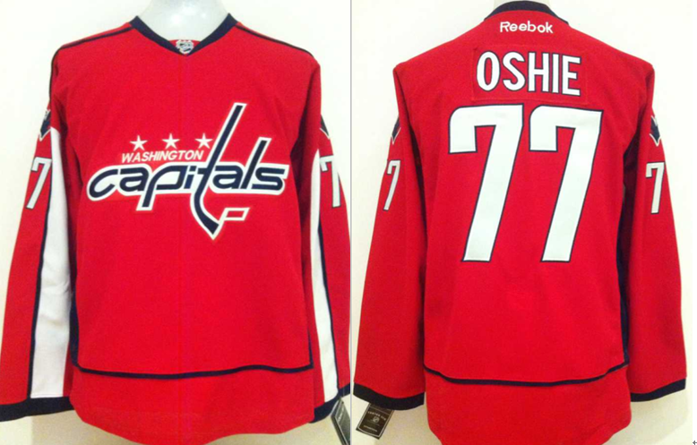 Capitals 77 Oshie Red Reebok Jersey