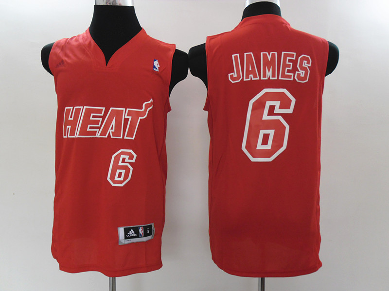 Heat 6 LeBron James Red 2012 Christmas Edition Jersey