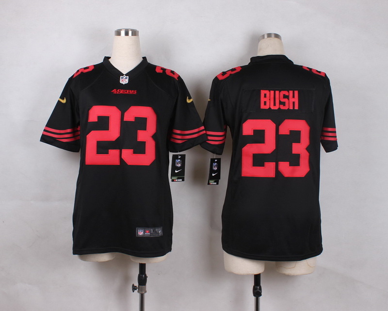 Nike 49ers 23 Reggie Bush Black Youth Game Jersey