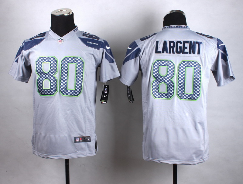 Nike Seahawks 80 Steve Largent Grey Youth Game Jersey