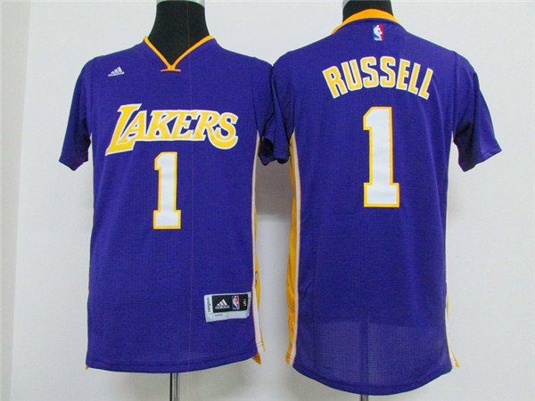 Lakers 1 D'Angelo Russell Purple Short Sleeve Swingman Jersey