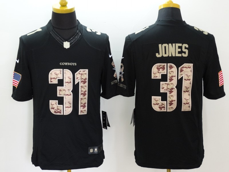 Nike Cowboys 31 Byron Jones Black Salute To Service Limited Jersey