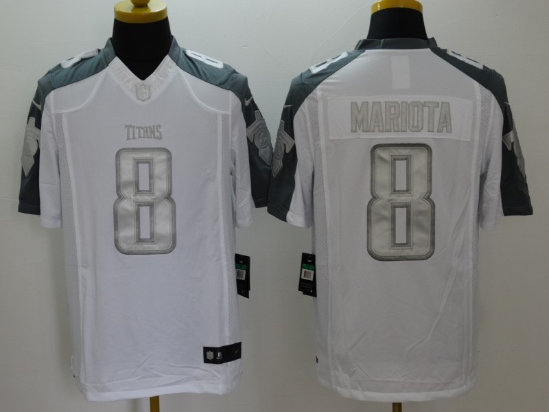 Nike Titans 8 Marcus Mariota White Platinum Limited Jersey