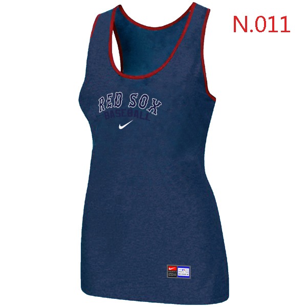 Nike Boston Red Sox Tri Blend Racerback Stretch Tank Top Blue