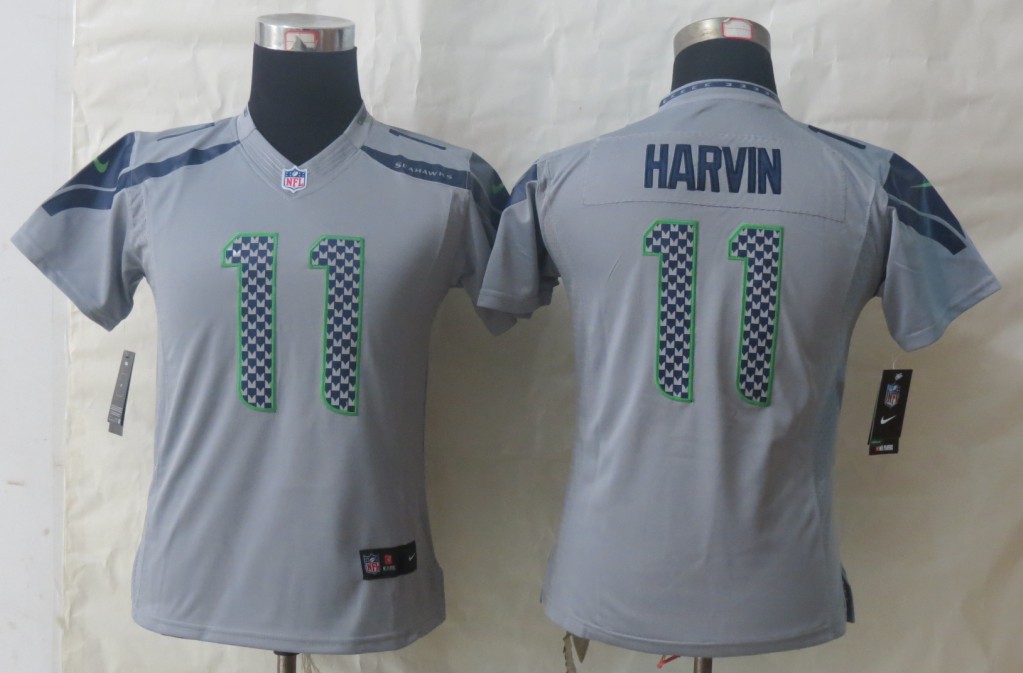 Nike Seahawks 11 Harvin Grey Women Limited Jerseys