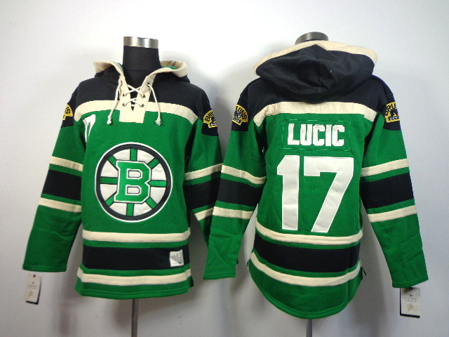 Bruins 17 Lucic Green Hooded Jerseys
