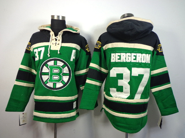 Bruins 37 Bergeron Green Hooded Jerseys