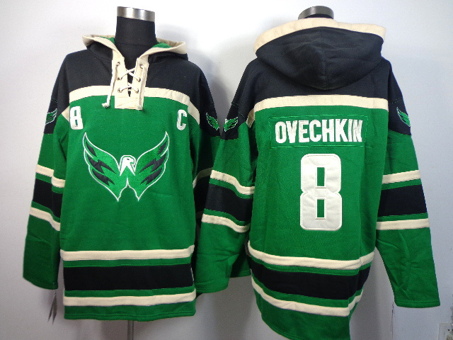 Capitals 8 Ovechkin Green Hooded Jerseys