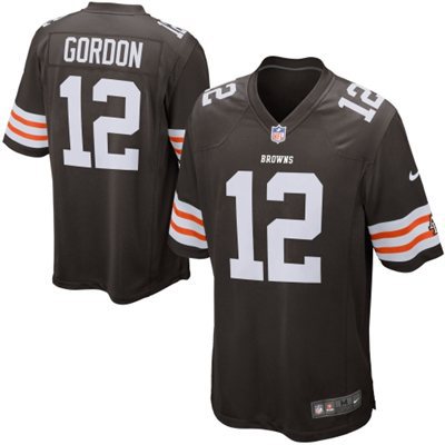 Nike Browns 12 Gordon Brown Game Jerseys