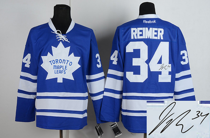 Maple Leafs 34 Reimer Blue Signature Edition Jerseys