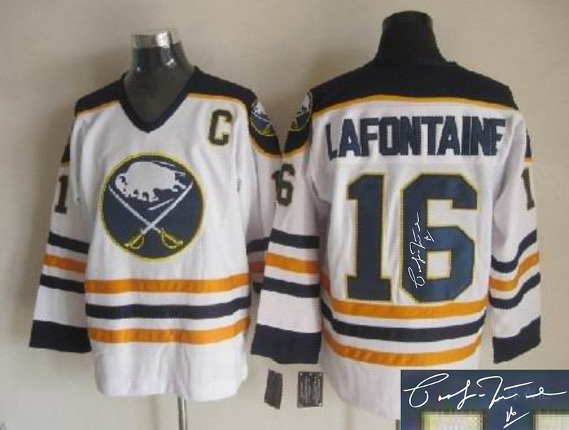Sabres 16 Lafontaine White Signature Edition Jerseys