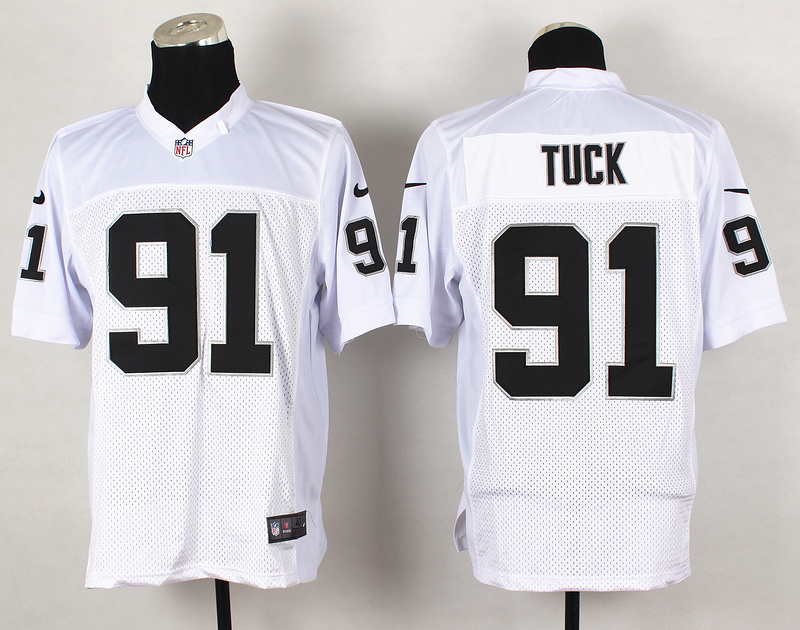 Nike Raiders 91 Tuck White Elite Jersey