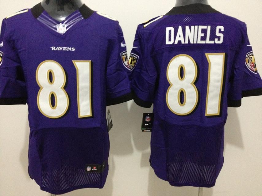 Nike Ravens 81 Daniels Purple Elite Jerseys