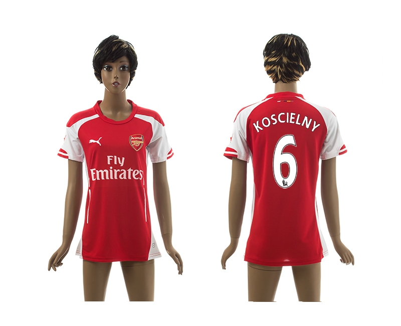 2014-15 Arsenal 6 Koscielny Home Women Jerseys
