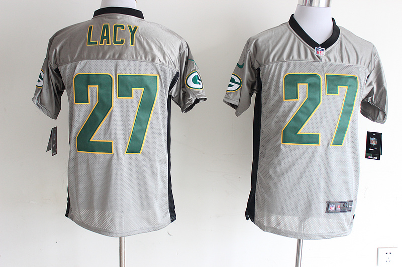 Nike Packers 27 Eddie Lacy Grey Elite Jersey